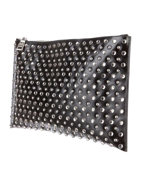 prada studded clutch|Prada clutch vintage.